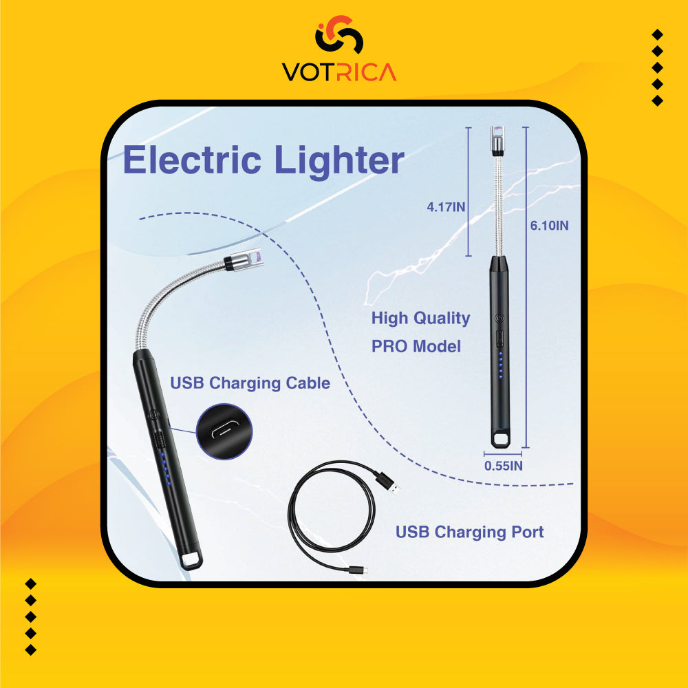 Electric Lighter with 360° Flexible Neck & LED Power